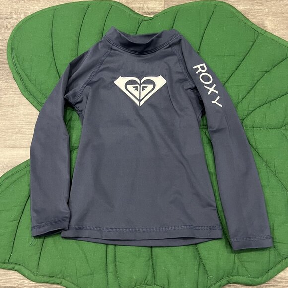 Roxy Girl Rashguard Toddler 4 Navy Blue Long Sleeve Swim Shirt Top - Picture 1 of 4